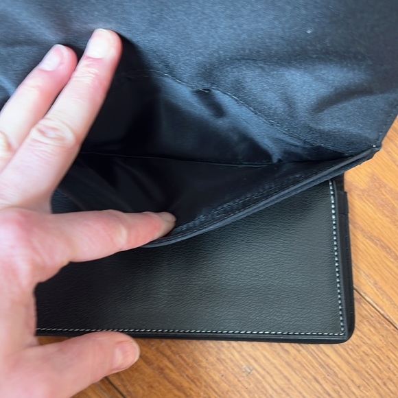 Black Leather Red Leather “K” Long Wallet / Check Book Holder - Picture 7 of 13